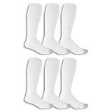 Fruit Of The Loom Men's 6 Pack Over The Calf Tube Socks, White, Sock Size:10-13/Shoe Size: 6-12