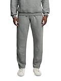 Fruit of the Loom Men's Eversoft Fleece Open Bottom Sweatpants with Pockets, Relaxed Fit, Moisture Wicking, Breathable, Grey Heather