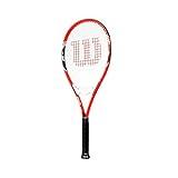 Wilson Federer Adult Recreational Tennis Racket - Grip Size 3 - 4 3/8", Red/White/Black