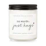 LUMELOOM Sympathy Gifts for Loss of Loved One, Bereavement Gift Idea - 9oz Lavender Scented Soy Wax Candle - No Words Just Hugs, Memorial, Grief, Think of You, Condolence Candle for Women