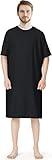 Utopia Care Men's Hospital Gown Soft and Comfortable Patient Gown Medium-Large Black