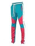 SCREENSHOTBRAND-P41901 Mens Activewear Premium Slim Fit Track Pants - Athletic Jogger Color Block Cut & Sew Sportswear Bottoms-Turquoise-3XLarge