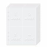 Antner 52 Week Money Saving Challenge A5 Binder Inserts Cash Envelopes for A5 Planner Binder, Pre-Printed 1-52 Weeks Money Pouches Cash Stuffing Envelopes Clear Sleeves for Savings Binder, 13 Sheets