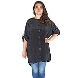 X-Large Plus Size Hair Stylist Tunic - Salon Smock with Roll Sleeves & Pockets - Esthetician Jacket (X-Large)
