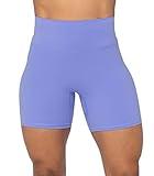 Sunzel 5" High Waist Biker Shorts for Women No Front Seam Soft Yoga Workout Gym Bike Shorts Tummy Control Squat Proof Purple