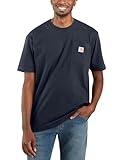 Carhartt Men's Loose Fit Heavyweight Short-Sleeve Pocket T-Shirt, Navy, Large