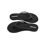 Volcom Women's Forever and Ever Flip Flop Sandal, Black Out-New, 8