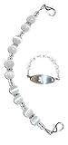 Hidden Hollow Beads Women's 6.5 or 5.5 inch Medical Alert ID Interchangeable Replacement Bracelet, Identification vital info tag (White, 6.5 Inches)