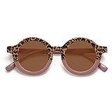 SOJOS Cute Round Polarized sunglasses for kids Girls Boys Vintage UV400 Protection Classic Children De Sol Gafas Beach Holiday SK5606 Leopard