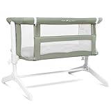Baby Delight Beside Me Serenity Bassinet | Lightweight Bedside Sleeper & Baby Bassinet | 7-Position Height Adjustment | 100% GOTS Certified Organic Cotton Fabric | Organic Sage