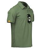 ZITY Mens Polo Shirt Short Sleeve Sports Tactical T-Shirt Athletic Golf Polos Daily Casual Stylish Collared Shirts for Men Green Large