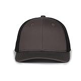 Outdoor Cap Men's Standard Premium Cotton Twill Trucker Mesh Back Hat, Charcoal, Char/Black