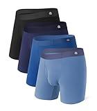 DAVID ARCHY Men's Ultra Soft Underwear Micro Modal Breathable Moisture Wicking Seamless Underwear for Men 4 Pack(XL, Navy Blue/Monday Blue/Friday Blue/Black)
