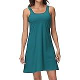 Women’s UPF 50+ Tank Dress A-Line with Pockets Breathable Quick Dry Sun Protection for Hiking Camping Beach Outdoor