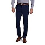 Kenneth Cole Reaction Men's Slim Fit Heather Dress Pant, Blue, 33W x 30L