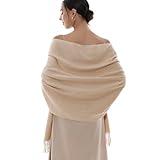 RIIQIICHY Winter Scarf for Women Beige Pashmina Shawls Wraps for Evening Dresses Large Warm Soft Scarves