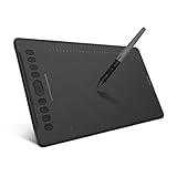 HUION Inspiroy H1161 Graphics Drawing Tablets, Touch Strip and 8192 Pen Pressure Sketch Tablet with Battery-Free Stylus,10 Shortcut Keys, Compatible with Android, Windows, and Mac Black