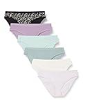 Amazon Essentials Women's Cotton Bikini Brief Underwear (Available in Plus Size), Pack of 6, Ditsy Floral/Dots/Multicolor, Medium
