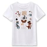 Toddler Little Boys Girls Dinosaur T-Shirt Kids Summer Short Sleeve Graphic Cotton Tee Top(White Pirate Dinosaur,3-4T)