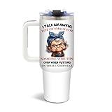 DUUV Funny Tumbler with Sarcastic Quote, I Talk an Awful Lot of Smack Coffee Mug, Cool Grandma Gift for Birthday, Humor 40 Oz Travel Tumbler for Women
