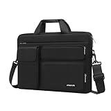 MOSISO Laptop Shoulder Bag 15.6 inch, 15-15.6 inch Computer Bag Compatible with MacBook Pro 16 inch, HP, Dell, Lenovo, Notebook with 2 Raised&1 Flapover&1 Horizontal Pocket&Handle&Belt, Black