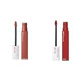 MAYBELLINE Super Stay Matte Ink Liquid Lipstick Makeup Long Lasting High Impact Color Up to 16H Wear Self-Starter Light Red and Hustler Red Brown