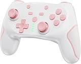 Matbip Wireless Pro Controller for Switch/Switch Lite/Switch OLED, wireless controller for switch with 2 back buttons, 3-level TURBO adjustable (Pink)