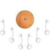 VLIEGEN Clear Piercing Jewelry Clear Piercing Retainers Nose Rings Belly Button Ring Body Piercing Jewelry For Women Men (6pcs clear belly button ring)