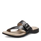 Eastland womens Tahiti Thong flip flop sandals, Black, 7 US