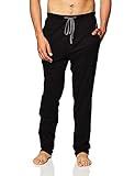 Hanes Men's Solid Knit Sleep Pant with Pockets and Drawstring, Black, Medium