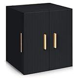 Dajasan Large Jewelry Box for Women, Jewelry Organizer Box with 3 Drawers, Jewelry Storage Organizer with Mirror for Necklace Ring Bracelet Watch, Gift Idea, 8.7 x 7.5 x 9.8 Inches (Black)