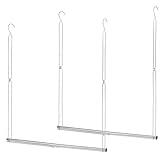 STORAGE MANIAC Hanging Closet Rod, Adjustable Width and Height Closet Hanging Organizer, Space-Saving Clothes Hanging Bar, Closet Extender Hanging Rod Double Closet Hanging Rod, 2 Pack Chrome