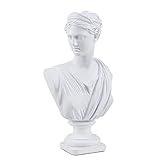 YUEOECOR 11.8 Inch Classic Greek White Athena Woman Bust Statue, Large Resin Roman Goddess Anna Sculpture for Home Décor