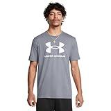 Under Armour Men's Sportstyle Logo Short Sleeve T Shirt, (036) Steel / / White, Large