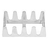 Fdit Stainless Steel Roasting Stand, Portable BBQ Multi Grill Rack Gentle Cooking Rustproof Holds 4 Ribs for Grilling Barbecuing Smoking for Outdoor Camping Picnic
