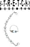 Hidden Hollow Beads Women's Cat's Eye White Beaded Stretchy 6.5 or 5.5 inch long Medical Alert ID Interchangeable Replacement Bracelet, Identification Vital info tag (6.5 Inches)