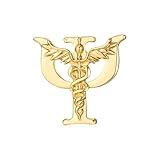 Psychology Psi Caduceus Brooch,Medical Rod of Asclepius Pin for Psychologist Doctor Nurse Backpack Lapel Badge