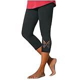 Prime 2025 Day Deals Today Capris for Seniors Capri Leggings Women Summer 2025 Lightweight Black L