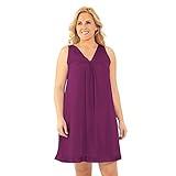 Exquisite Form Women's 30107 Nylon Tricot Sleeveless Short Knee Length Nightgown, Amaranth, X-Large