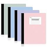 SUNEE Composition Notebooks - Wide Ruled Paper, 4 Pack Composition Book, 9 3/4" x 7 1/2", 80 Sheets/160 Pages, Assorted Colors, School & Office Supplies