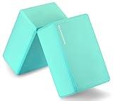 Fitvids Set of 2 High Density Yoga Blocks, 9"x6"x4" Each, Pair (Green)