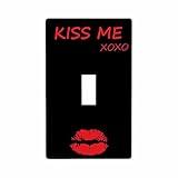 Moslion Red Lips Single Toggle Covers Kiss Sexy Women Lip Mouth Lipstick1 Gang Light Switch Covers Wall Plate Decor Bedroom Home Office