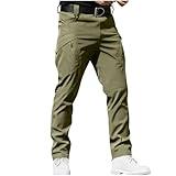 Prime 2025 Day Deals of The Day Clearance Cargo Pants for Men Baggy with Multi Pockets High Stretch Sweatpants Waterproof Sports and Outdoors Hiking Fishing Gear 01# Green X-Large