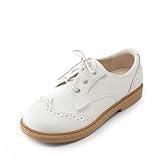 DREAM PAIRS Toddler Little Boys Girls Oxford School Uniform Dress Shoes,Size 2 Little Kid,White,SDOX2401K