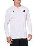 adidas Men's Long Sleeve Pre-Game T-Shirt, White/Real Salt Lake, Small
