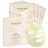 THE FACE SHOP Vita-Toning Vegan Collagen Face Mask, Korean Glass Skin Essential, Hydrogel Mask for Moisturizing & Skin Elasticity, Improves Uneven Tone, 4EA