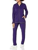 AmeriMark Women Striped Sweatsuit Set – Soft 2-Piece Tracksuit Zip-up Jacket Elastic Waist Pants – Relaxed Athletic Outfit