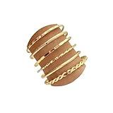 IFKM Gold Bangle Bracelets For Women, 14k Gold Plated Multi Layer Stackable Cuff Bracelet Set, Trendy Elegance Charms Non Tarnish Minimalist Textured Boho Jewelry Gift for Women
