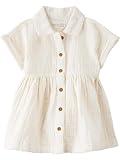 little planet by carter's Baby Girls' Dress Made with Organic Cotton, Sweet Cream, 18M