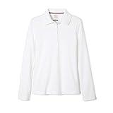 French Toast -girls Uniform Long Sleeve With Picot Collar (Standard & Plus) Polo Shirt, White, 7 8 US